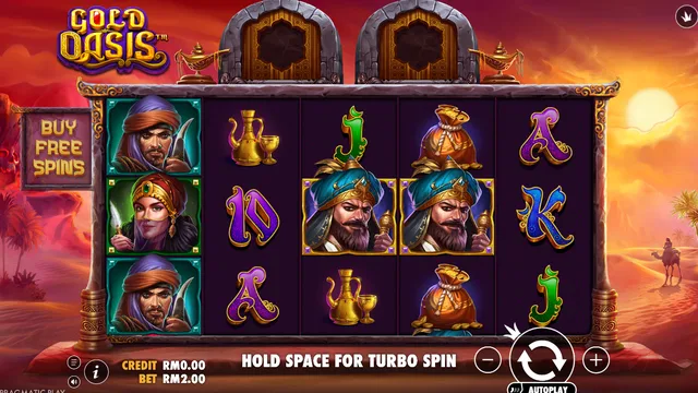 Skrin permainan Gold Oasis di Pragmatic Play BolehSpin