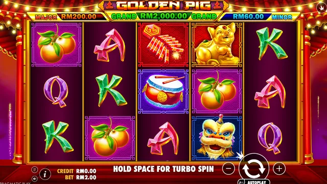 Skrin permainan Golden Pig di Pragmatic Play BolehSpin