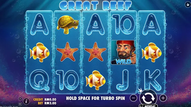 Skrin permainan Great Reef di Pragmatic Play BolehSpin
