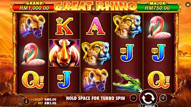 Great Rhino game screen on Pragmatic Play at BolehSpin