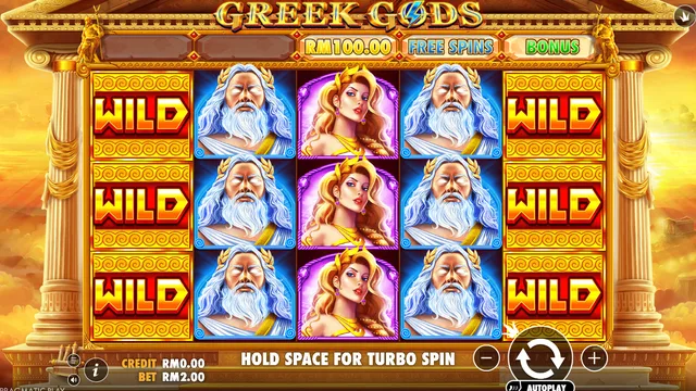 Skrin permainan Greek Gods di Pragmatic Play BolehSpin