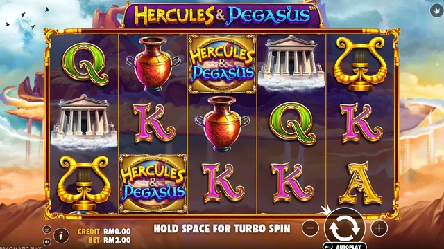 Skrin permainan Hercules and Pegasus di Pragmatic Play BolehSpin