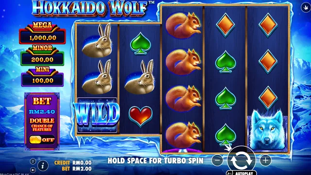 Skrin permainan Hokkaido Wolf di Pragmatic Play BolehSpin