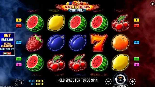 Skrin permainan Hot To Burn Multiplier di Pragmatic Play BolehSpin