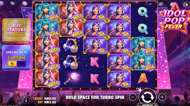 Skrin permainan Idol Pop Fever di Pragmatic Play BolehSpin