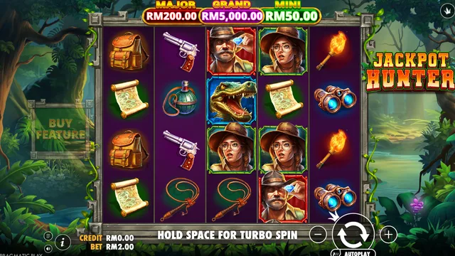 Skrin permainan Jackpot Hunter di Pragmatic Play BolehSpin