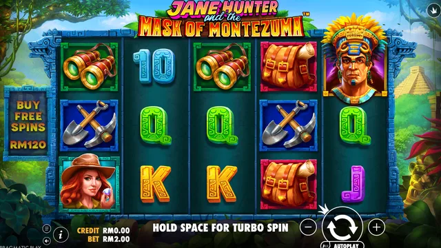 Jane Hunter and the Mask of Montezuma game screen on Pragmatic Play at BolehSpin