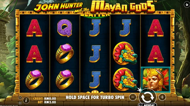 John Hunter And The Mayan Gods game screen on Pragmatic Play at BolehSpin