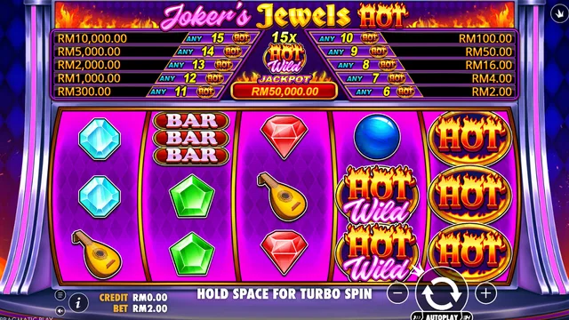 Joker's Jewels Hot game screen on Pragmatic Play at BolehSpin