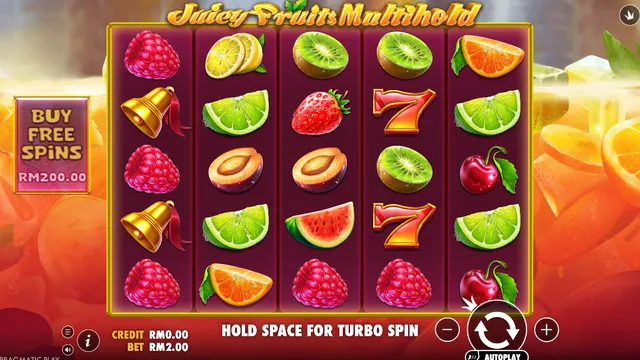 Skrin permainan Juicy Fruits Multihold di Pragmatic Play BolehSpin