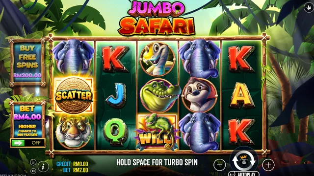 Skrin permainan Jumbo Safari di Pragmatic Play BolehSpin