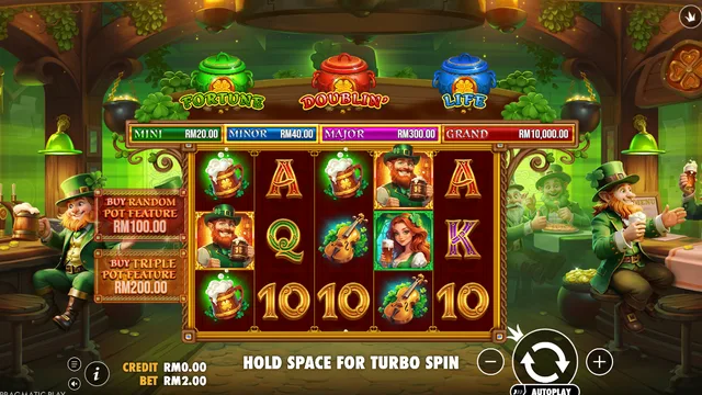 Skrin permainan Lucky's Wild Pub di Pragmatic Play BolehSpin