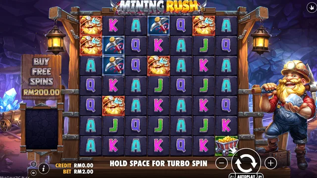 Mining Rush game screen on Pragmatic Play at BolehSpin