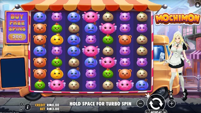 Skrin permainan Mochimon di Pragmatic Play BolehSpin