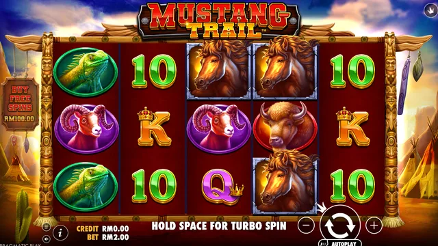 Mustang Trail game screen on Pragmatic Play at BolehSpin