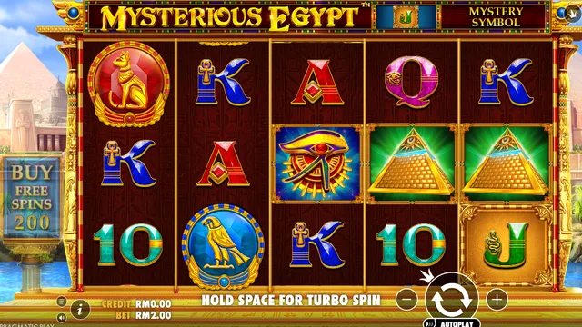Skrin permainan Mysterious Egypt di Pragmatic Play BolehSpin