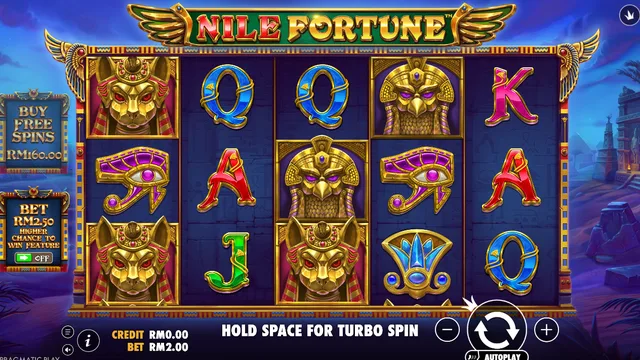 Skrin permainan Nile Fortune di Pragmatic Play BolehSpin