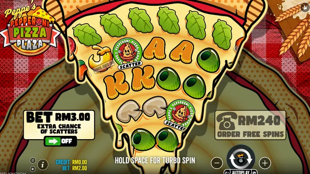 Skrin permainan Peppe's Pepperoni Pizza Plaza di Pragmatic Play BolehSpin