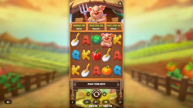 BolehSpin Pragmatic Play 里的 Pig Farm 游戏画面