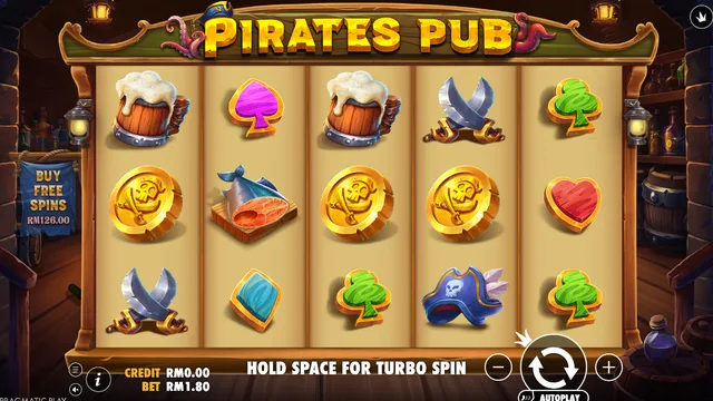 Skrin permainan Pirates Pub di Pragmatic Play BolehSpin