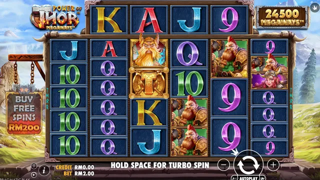 Power of Thor Megaways game screen on Pragmatic Play at BolehSpin