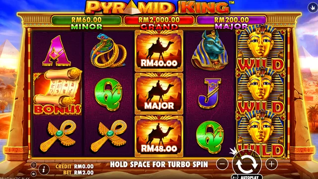 BolehSpin Pragmatic Play 里的 Pyramid King 游戏画面