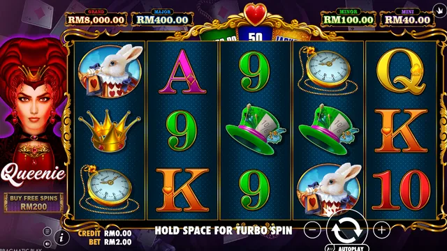 Skrin permainan Queenie di Pragmatic Play BolehSpin