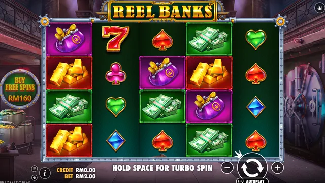 Skrin permainan Reel Banks di Pragmatic Play BolehSpin