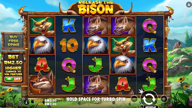 Skrin permainan Release the Bison di Pragmatic Play BolehSpin