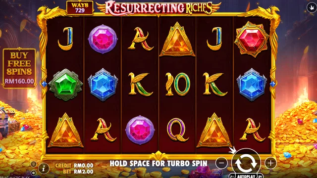 Resurrecting Riches game screen on Pragmatic Play at BolehSpin