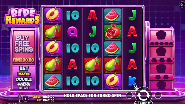Skrin permainan Ripe Rewards di Pragmatic Play BolehSpin