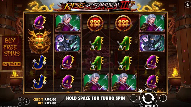 Rise of Samurai 3 game screen on Pragmatic Play at BolehSpin