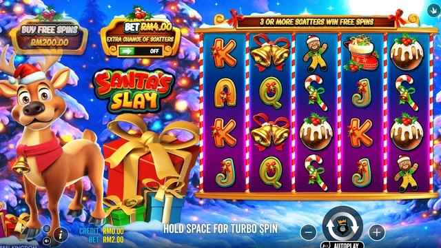 Skrin permainan Santa's Slay di Pragmatic Play BolehSpin