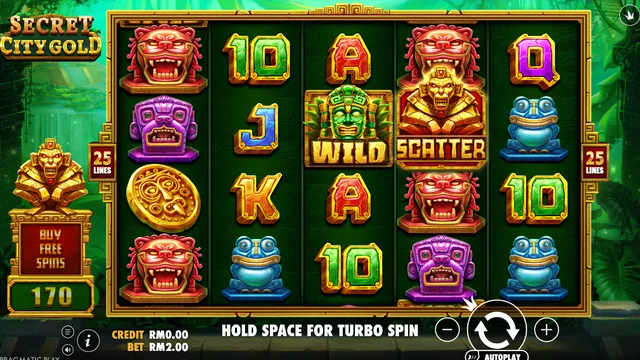 Skrin permainan Secret City Gold di Pragmatic Play BolehSpin