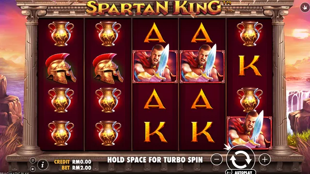 Skrin permainan Spartan King di Pragmatic Play BolehSpin