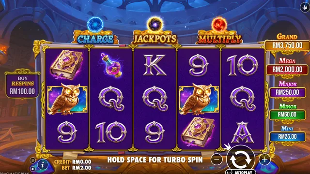 Spellmaster game screen on Pragmatic Play at BolehSpin