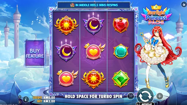 Skrin permainan Starlight Princess Pachi di Pragmatic Play BolehSpin