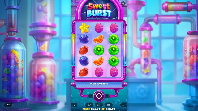 Skrin permainan Sweet Burst di Pragmatic Play BolehSpin