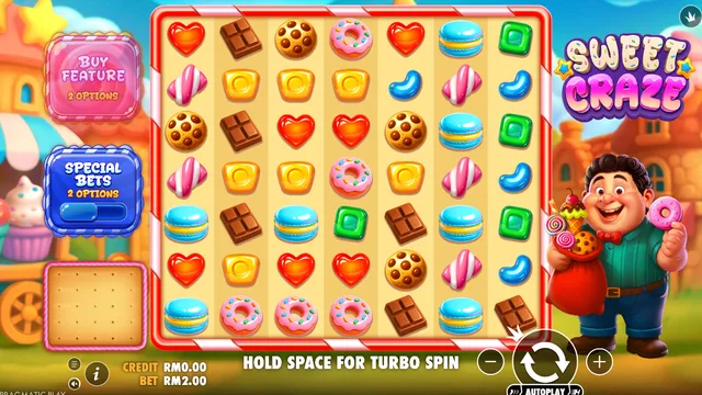 Skrin permainan Sweet Craze di Pragmatic Play BolehSpin