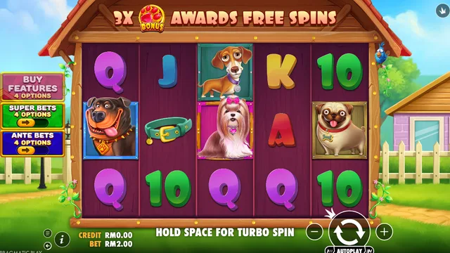 Skrin permainan The Big Dog House di Pragmatic Play BolehSpin