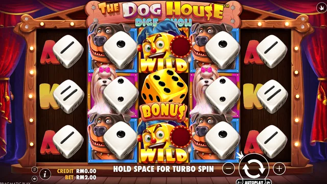 The Dog House Dice Show game screen on Pragmatic Play at BolehSpin