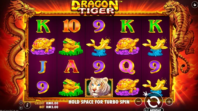 Skrin permainan The Dragon Tiger di Pragmatic Play BolehSpin