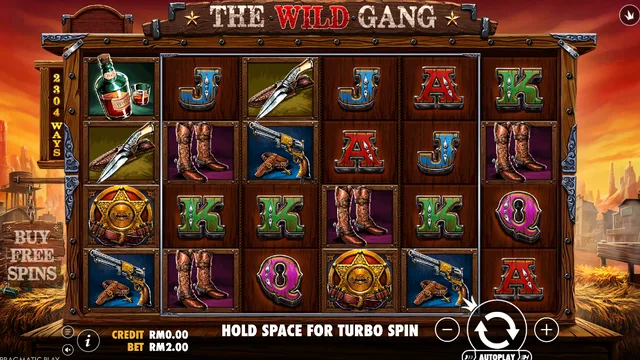 Skrin permainan The Wild Gang di Pragmatic Play BolehSpin