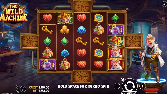 Skrin permainan The Wild Machine di Pragmatic Play BolehSpin
