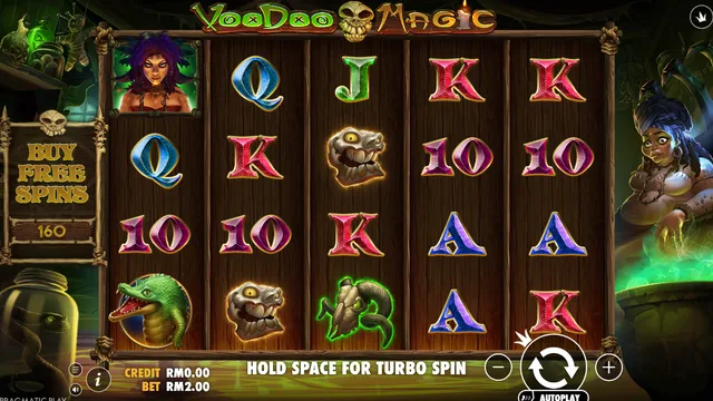 BolehSpin Pragmatic Play 里的 Voodoo Magic 游戏画面
