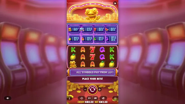 Skrin permainan Wealthy Frog di Pragmatic Play BolehSpin