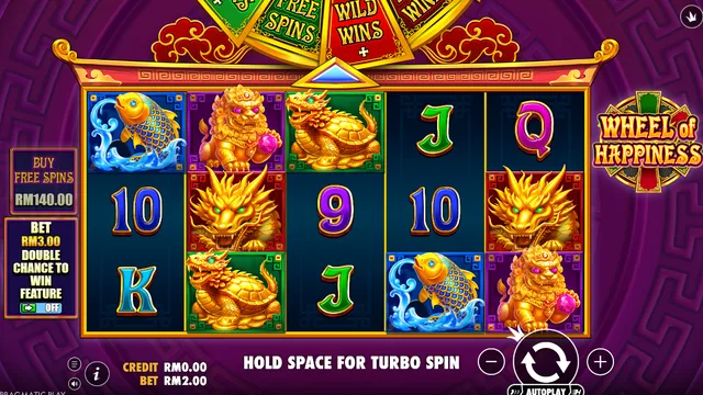 Wheel of Happiness game screen on Pragmatic Play at BolehSpin