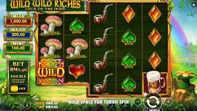 Skrin permainan Wild Wild Riches di Pragmatic Play BolehSpin