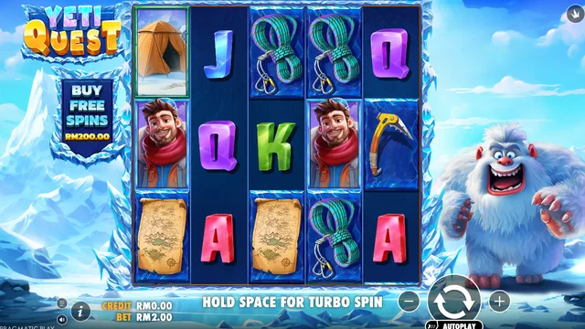 Skrin permainan Yeti Quest di Pragmatic Play BolehSpin