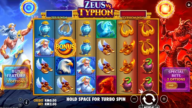 Zeus vs Typhon game screen on Pragmatic Play at BolehSpin